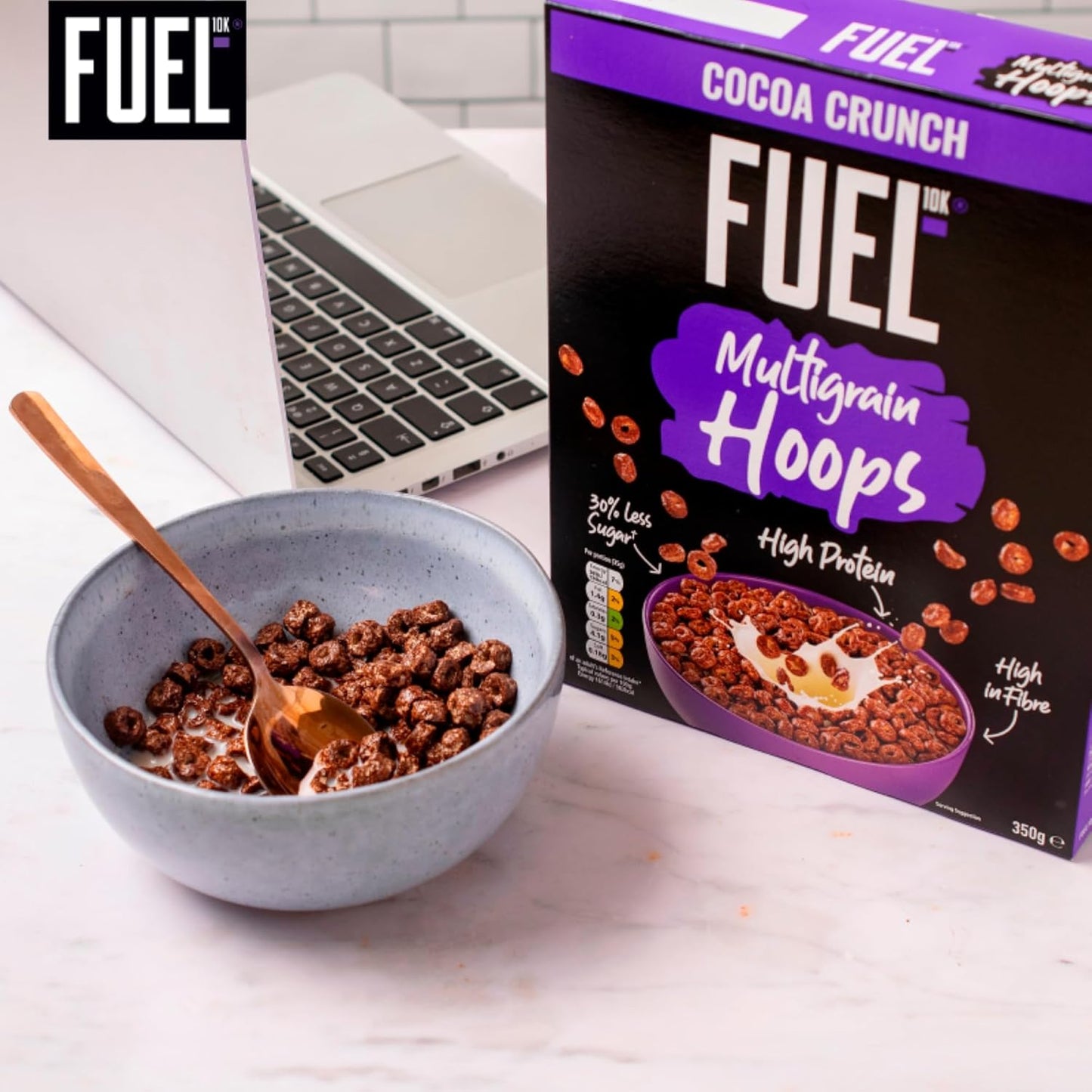Fuel 10K Multigrain Chocolate Hoop Cereal 350g Box