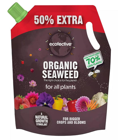 Ecofective Organic Liquid Seaweed For All Plants, (50% Extra), 1.2L Pouch