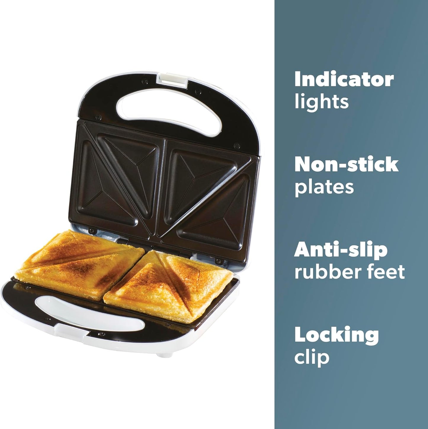 Daewoo Essentials 2 Slice Sandwich Toaster | Deep Fill | Easy Clean | White