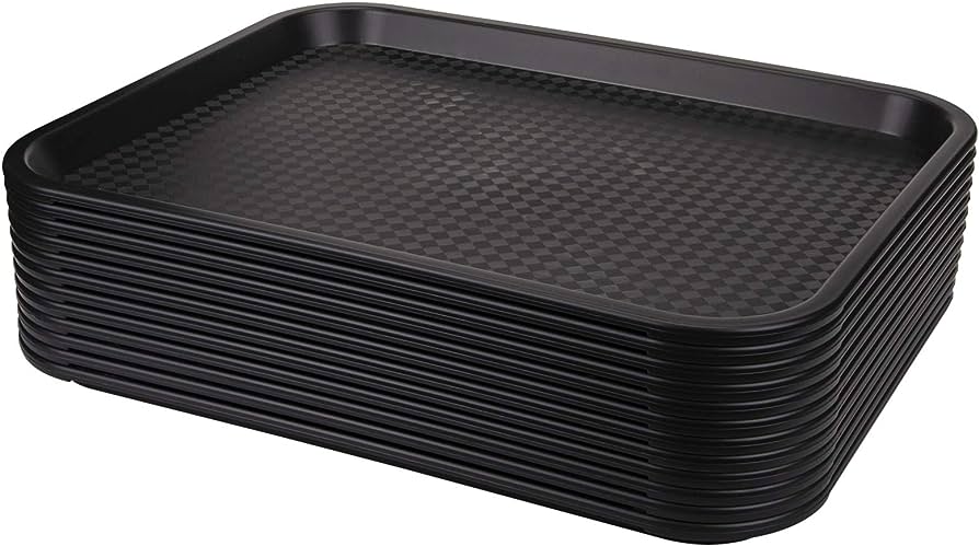 Fixtures Black Plastic Fast Food Serving Tray Black {34cm x 26cm}