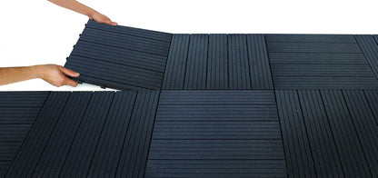 Eco Garden Clip Lock Deck Tile | Graphite Grey | 30x30cm | 6 Tiles Per Pack