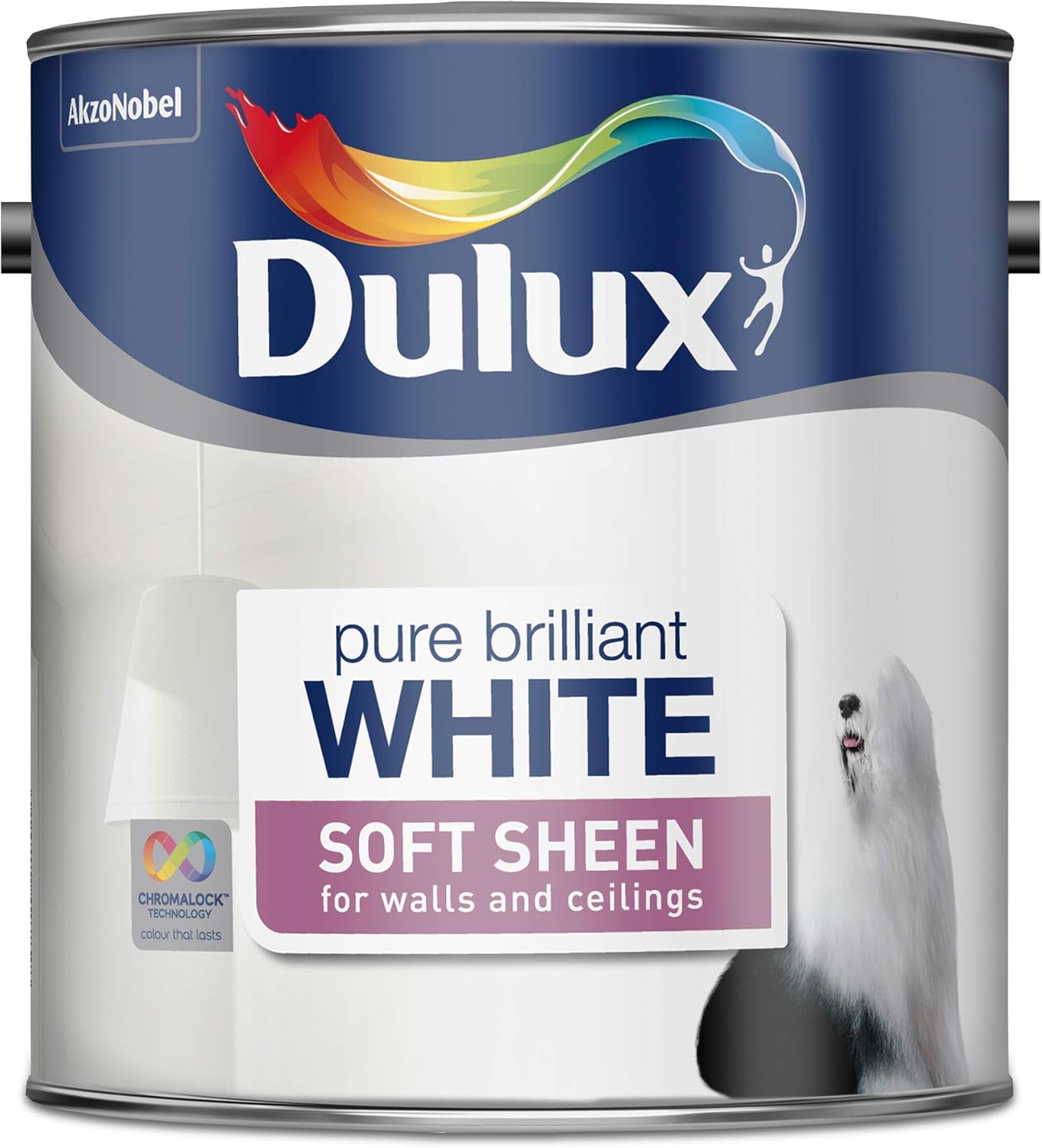 Dulux Soft Sheen Emulsion Paint For Walls And Ceilings - Pure Brilliant White 5L