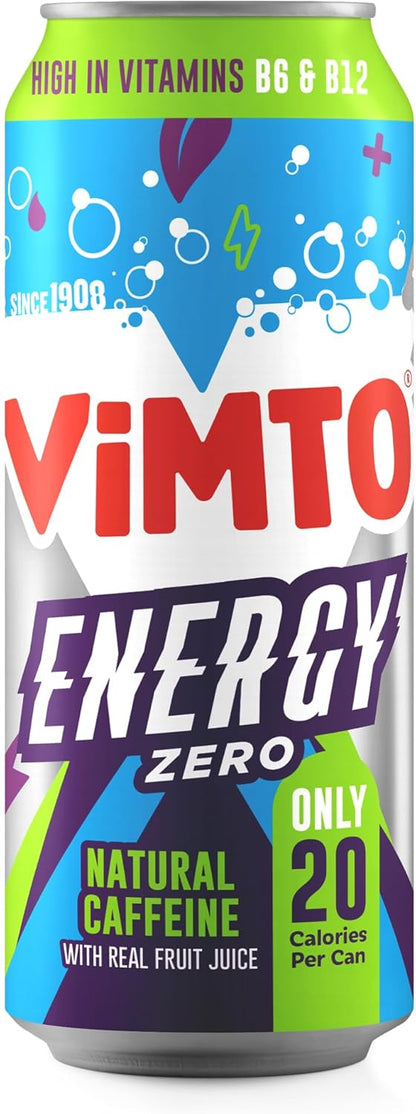 Vimto Original Energy Drink | No Added Sugar | Sparkling Juice | 12 x 500ml