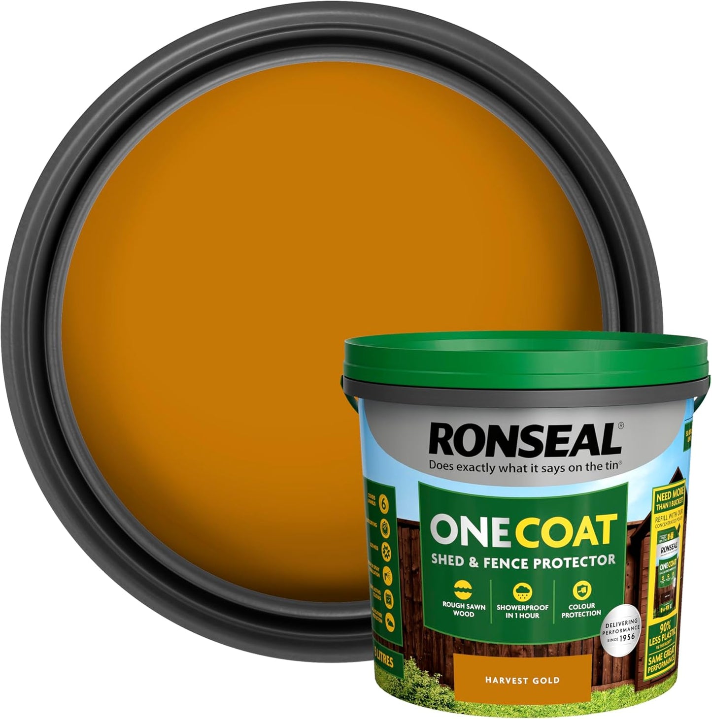 Ronseal One Coat Shed and Fence Protector Harvest Gold 5 litres
