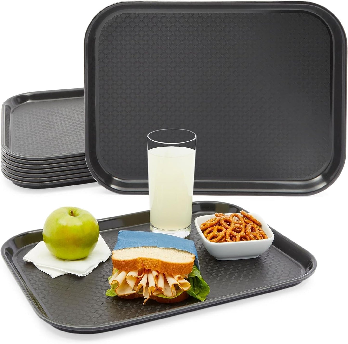 Fixtures Black Plastic Fast Food Serving Tray Black {34cm x 26cm}