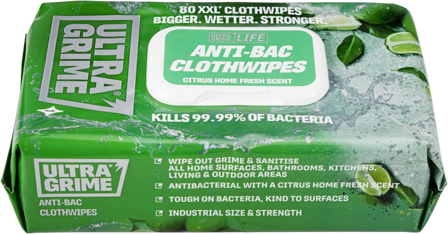 UltraGrime Antibacterial Wipes 80