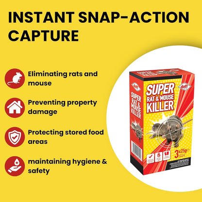 SUPER RAT & MOUSE KILLER 3X25G
