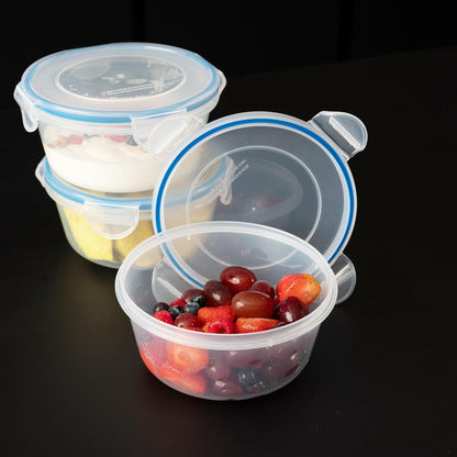 Addis Clip Tight Food Storage Containers 700 Ml Round Pack Of 3 Clear