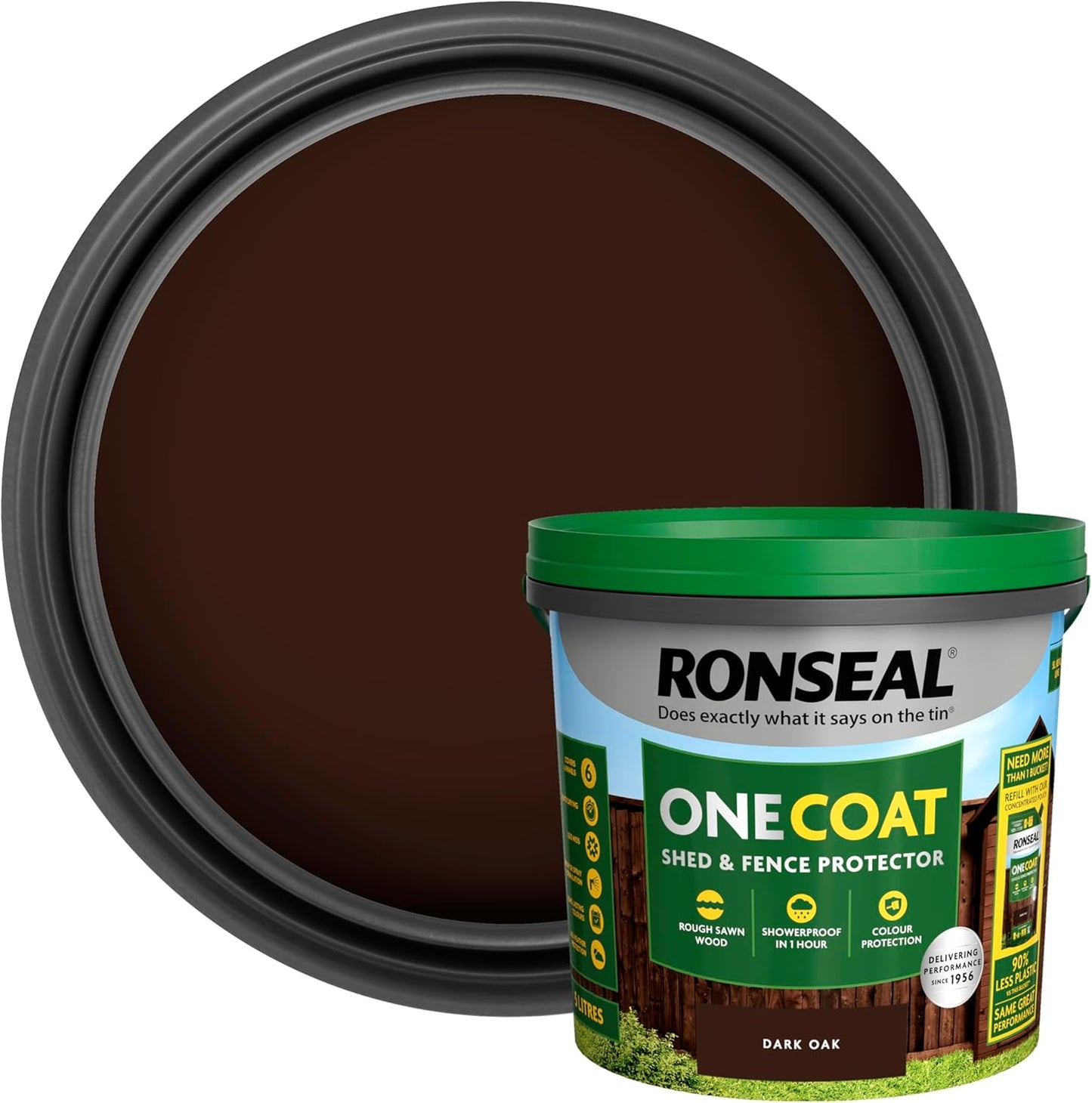 Ronseal One Coat Shed and Fence Protector Dark Oak 5 litres