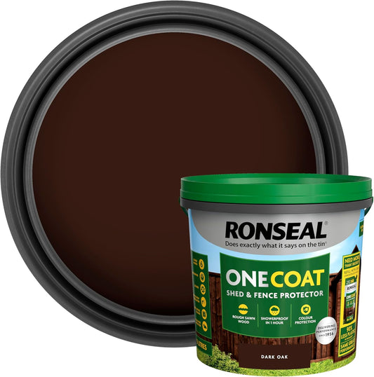 Ronseal One Coat Shed and Fence Protector Dark Oak 5 litres