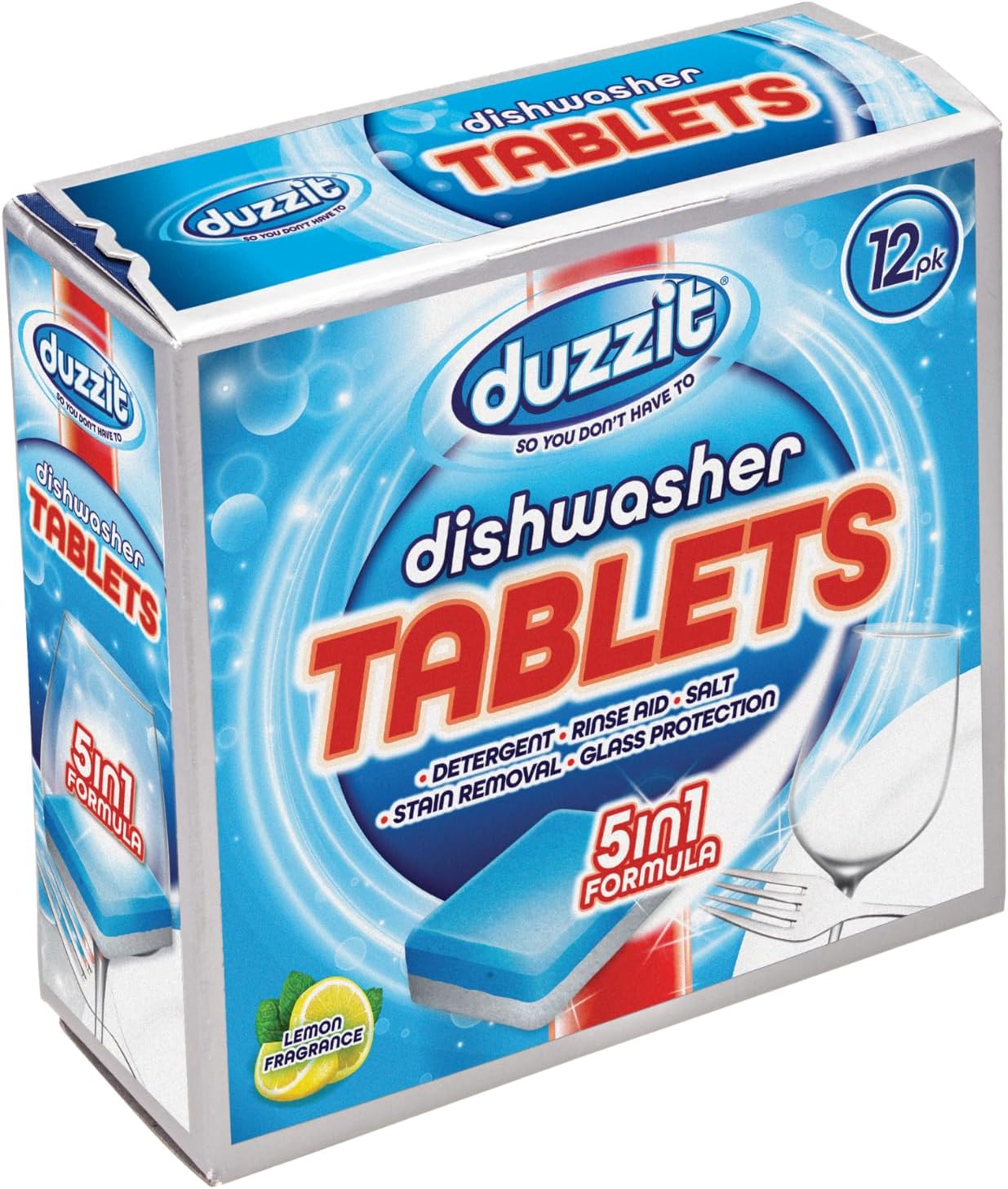 Duzzit Dishwasher Tablets 5 In 1 Action Lemon Fresh Removes Stains And Grease
