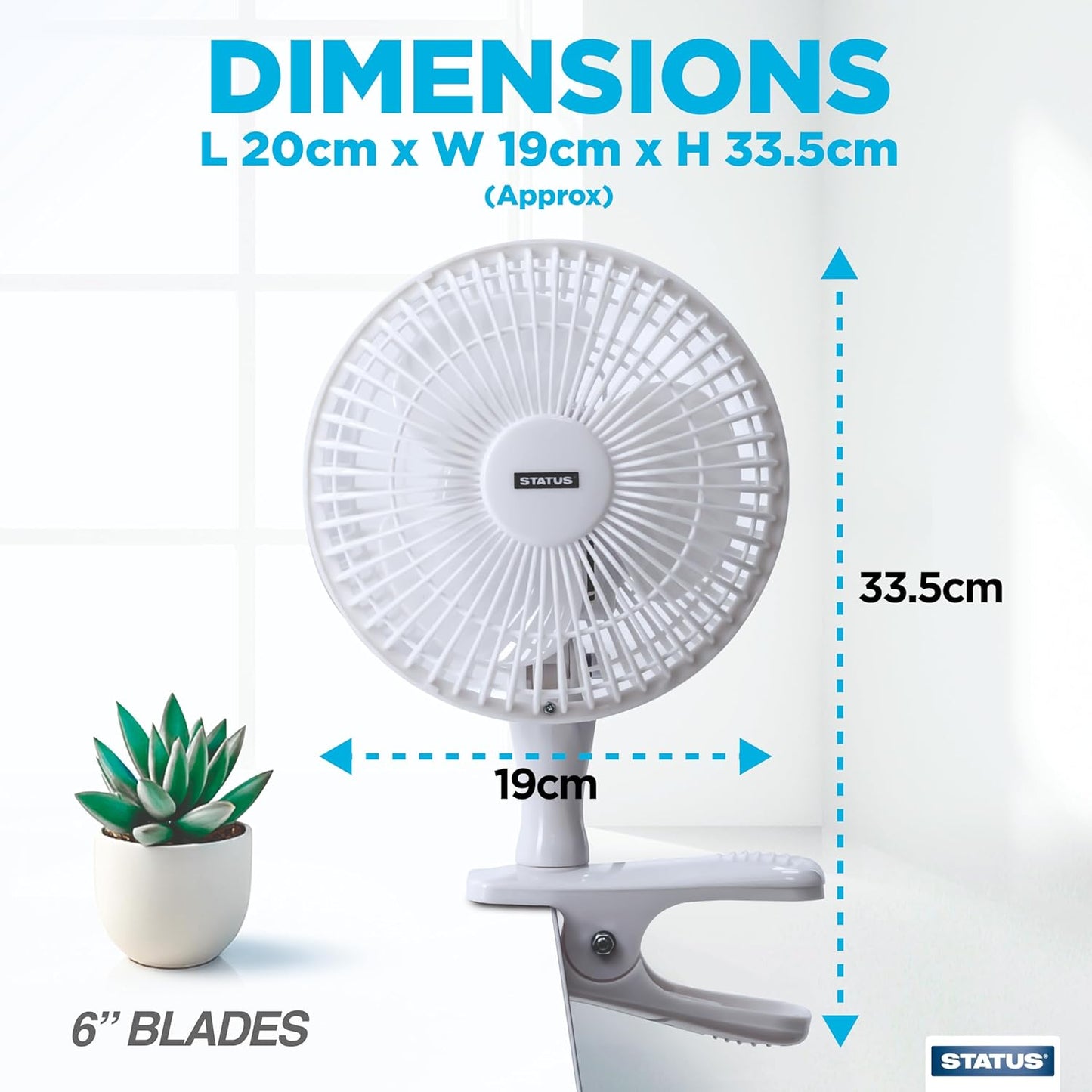 Status 6inch 2in1 Clip/Desk Fan