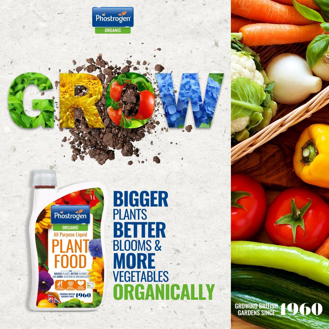 Phostrogen Organic All Purpose Liquid Plant Food, 1L - All Purpose