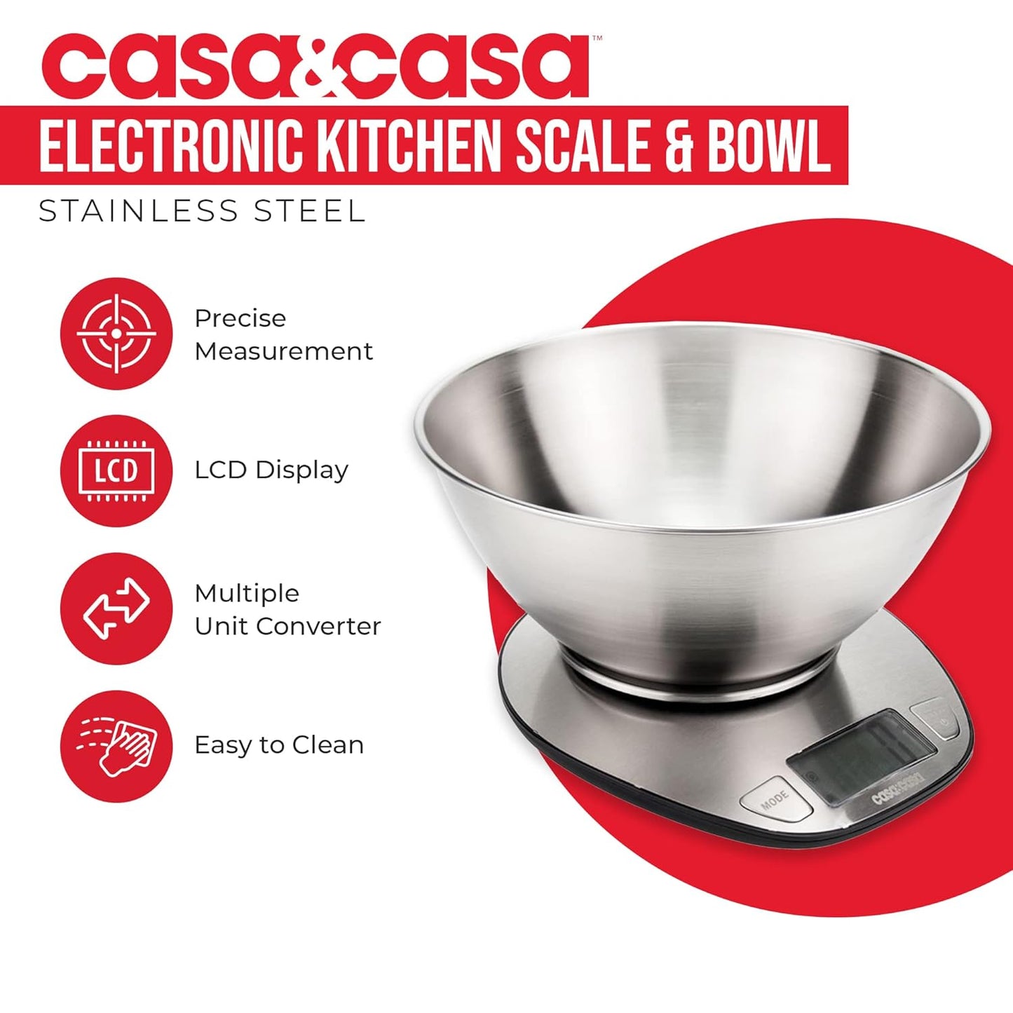 S/Steel Elect Kitchen Scale&Bowl