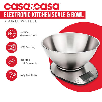 S/Steel Elect Kitchen Scale&Bowl