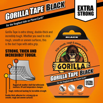 Gorilla Tape Black 11M