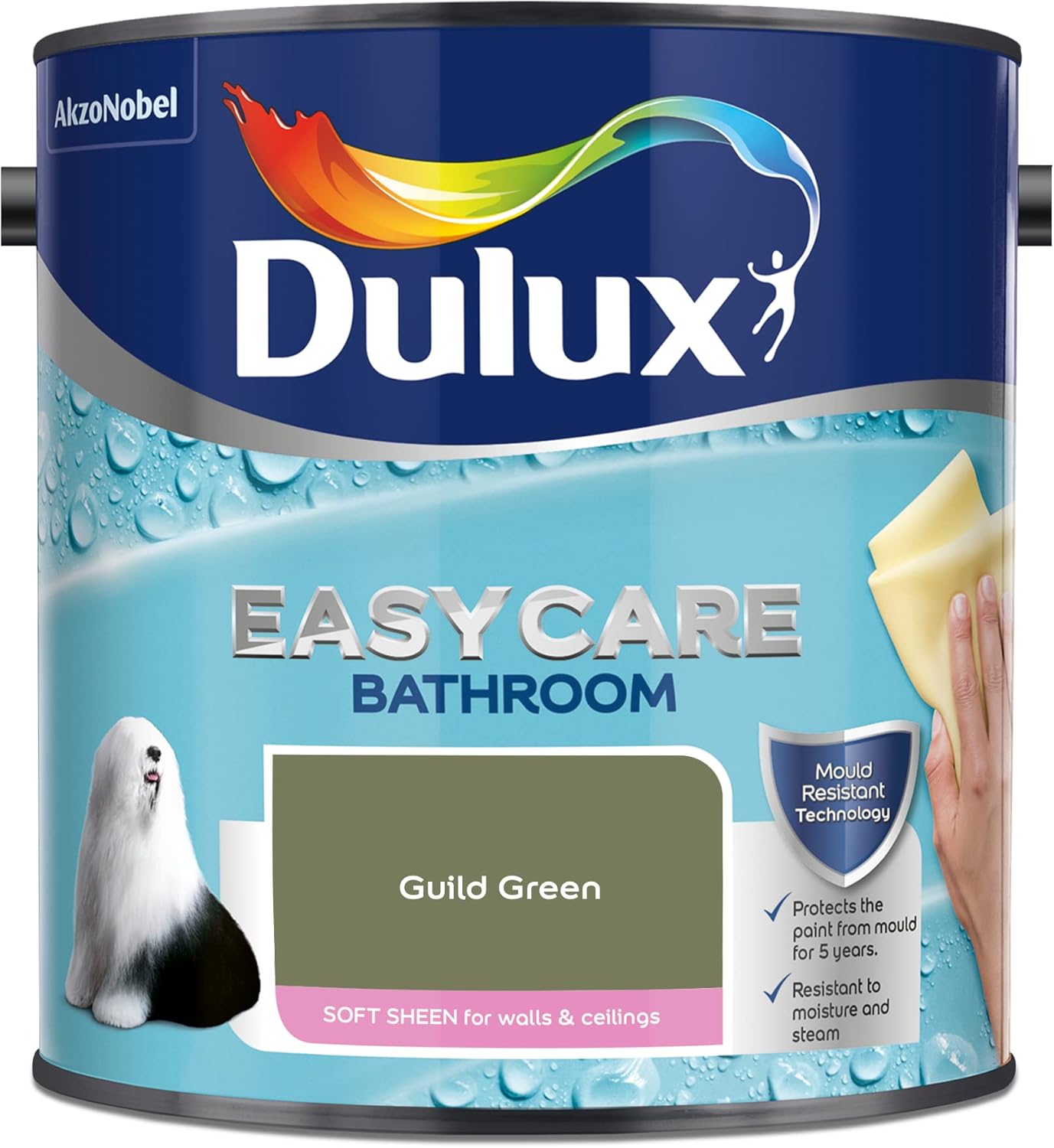 Dulux Easycare Bathroom Soft Sheen Paint - Guild Green - 2.5L
