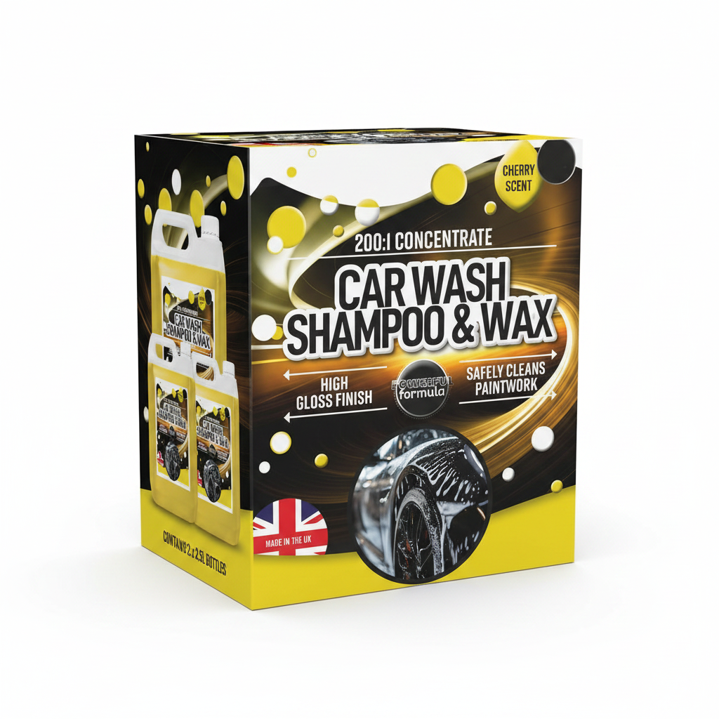 Flow Car Wash & Wax Shampoo Concentrate | Cherry Scented | With Carnauba Wax | 1 x 2.5L