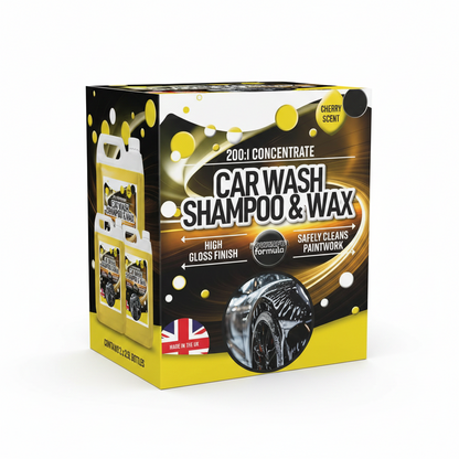 Flow Car Wash & Wax Shampoo Concentrate | Cherry Scented | With Carnauba Wax | 1 x 2.5L