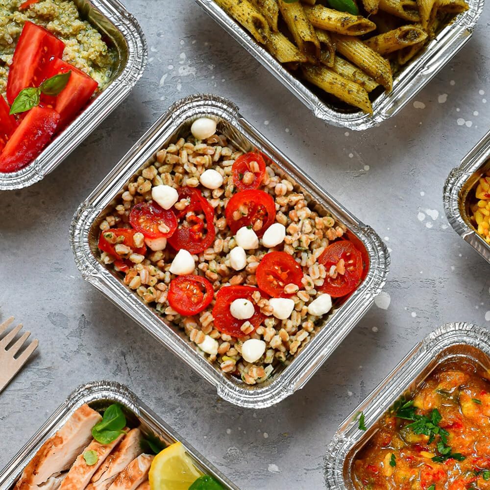 Foil tray & lid 16oz x8 CP1