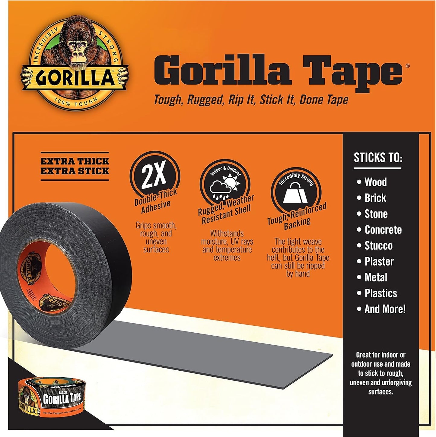 Gorilla Tape Black 11M
