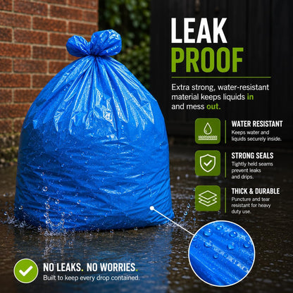 Ecobag - 6 Pack Blue Rubble Bags - 30L - 80 Microns