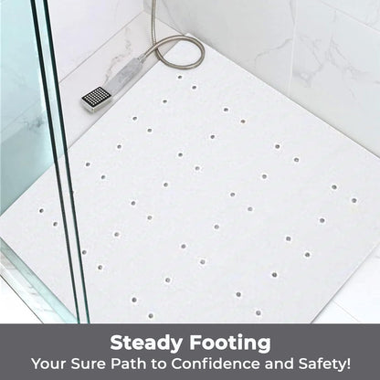 Blue Canyon Nonslip Antibacterial Rubber Shower Mats 53X53 Cm White