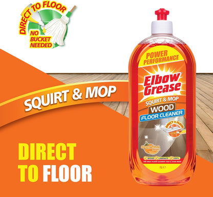 Elbow Grease Squirt & Mop Floor Cleaner | Orange | 1 x 1L