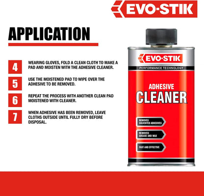 EVO-STIK Adhesive Cleaner | Fast and Effective | Removes Solvent | 250ml