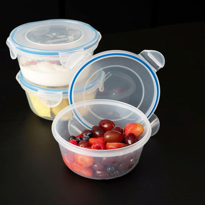 Addis Clip Tight Food Storage Containers 300 Ml Round Pack Of 3 Clear