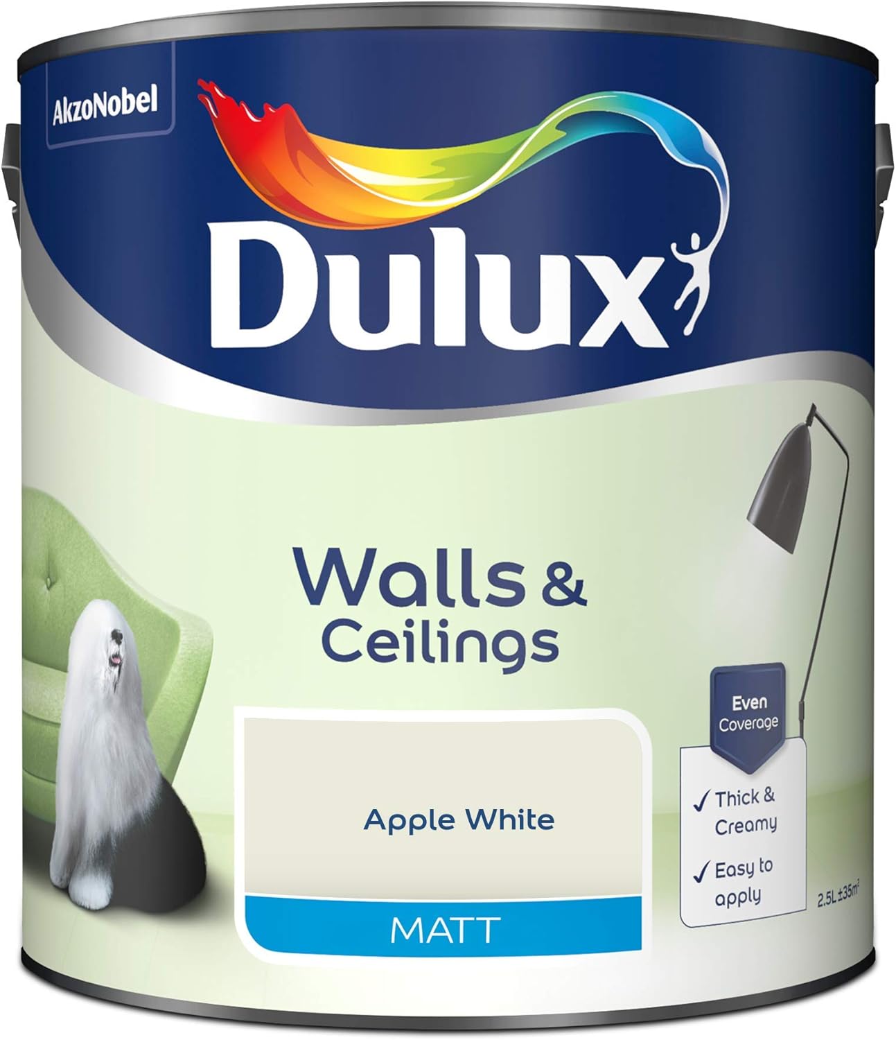Dulux Du Matt, Apple White, 2.5 L (Pack Of 1)