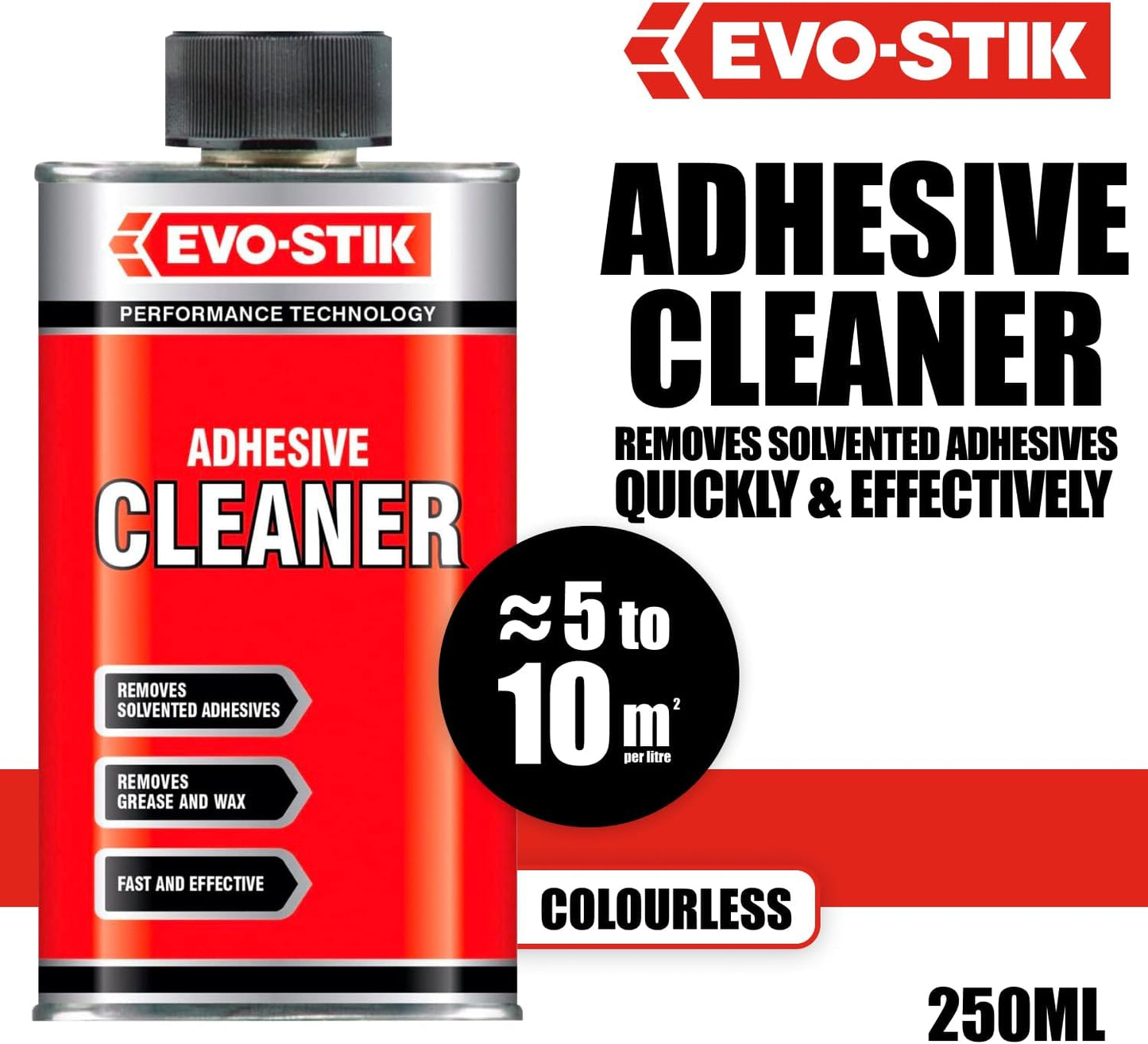 EVO-STIK Adhesive Cleaner | Fast and Effective | Removes Solvent | 250ml