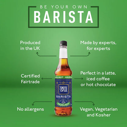 Tate & Lyle Fairtrade Hazelnut Barista Coffee Syrup 750ml.