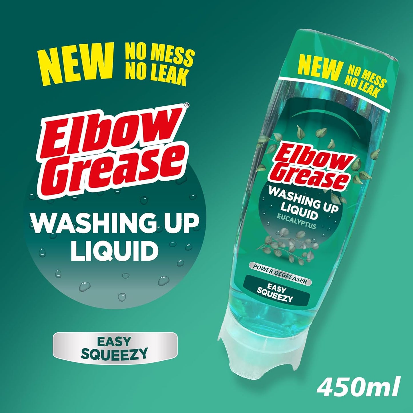 Elbow Grease Stand Up Washing Up Liquid | Eucalyptus | 1 x 450ml