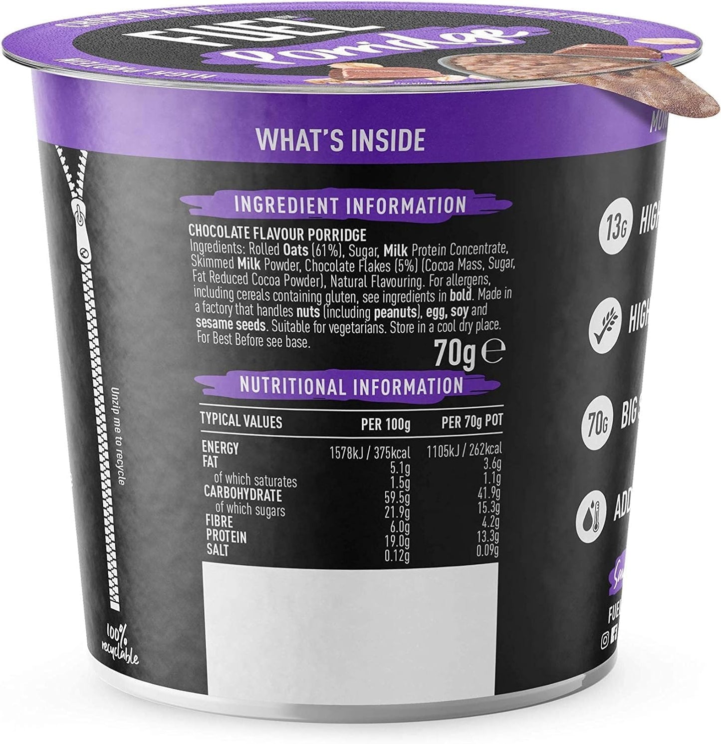 Fuel 10K Porridge Pot Chocolate 8x70g