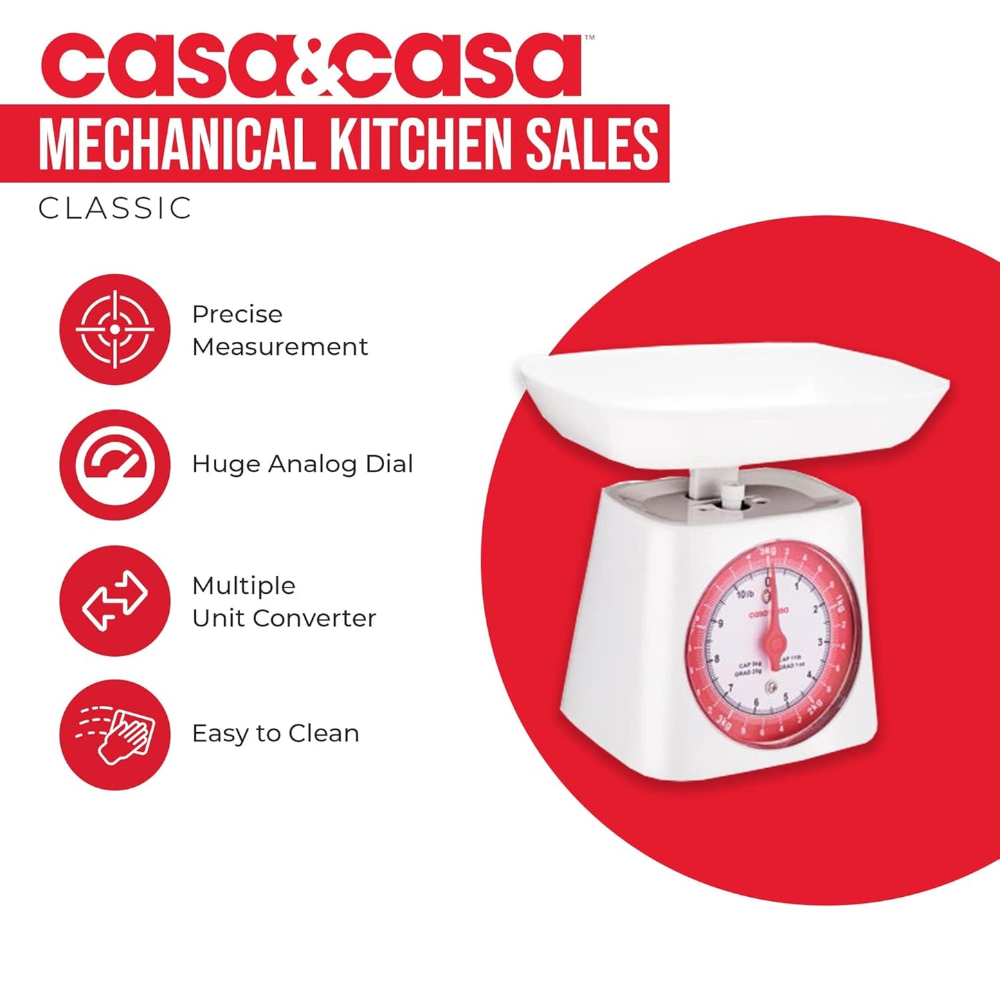 Mechanical Kitchen Scale White