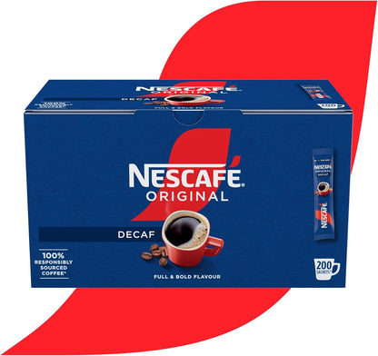 NESCAFÉ Original Decaf Instant Coffee Sachets - 200 x 1.8g Sticks