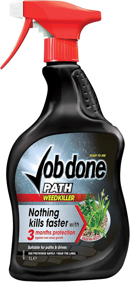 Job Done Path Weedkiller, Path, Patio & Driveway Weedkiller Protects For 3 Months, 1L
