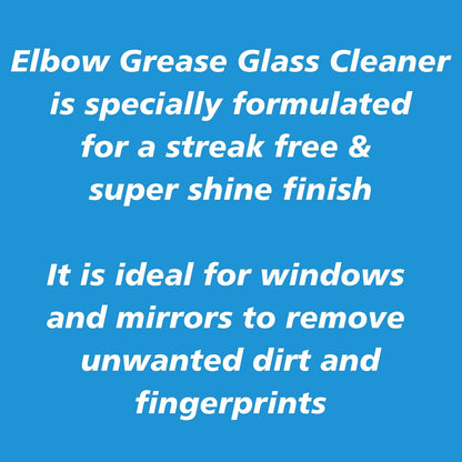 Elbow Grease Glass Cleaner Aerosol | Super Shine, Foaming Action | Cleans Windows, Mirrors, Glass |Streak Free | 1 x 400ml