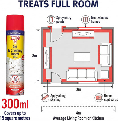 Zero In Total Ant & Crawling Insect Killer 300ml