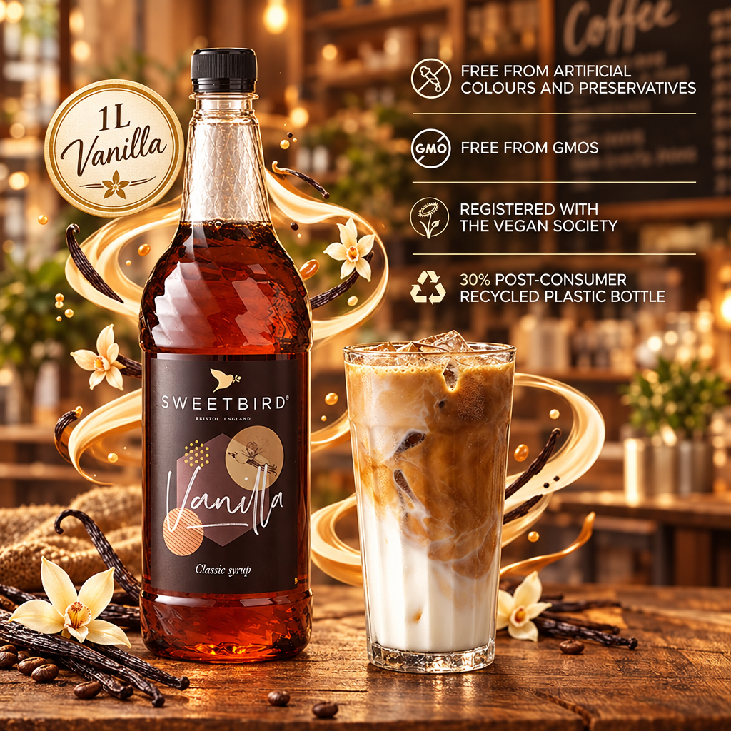 Sweetbird Vanilla Coffee Syrup 1 litre (Plastic)