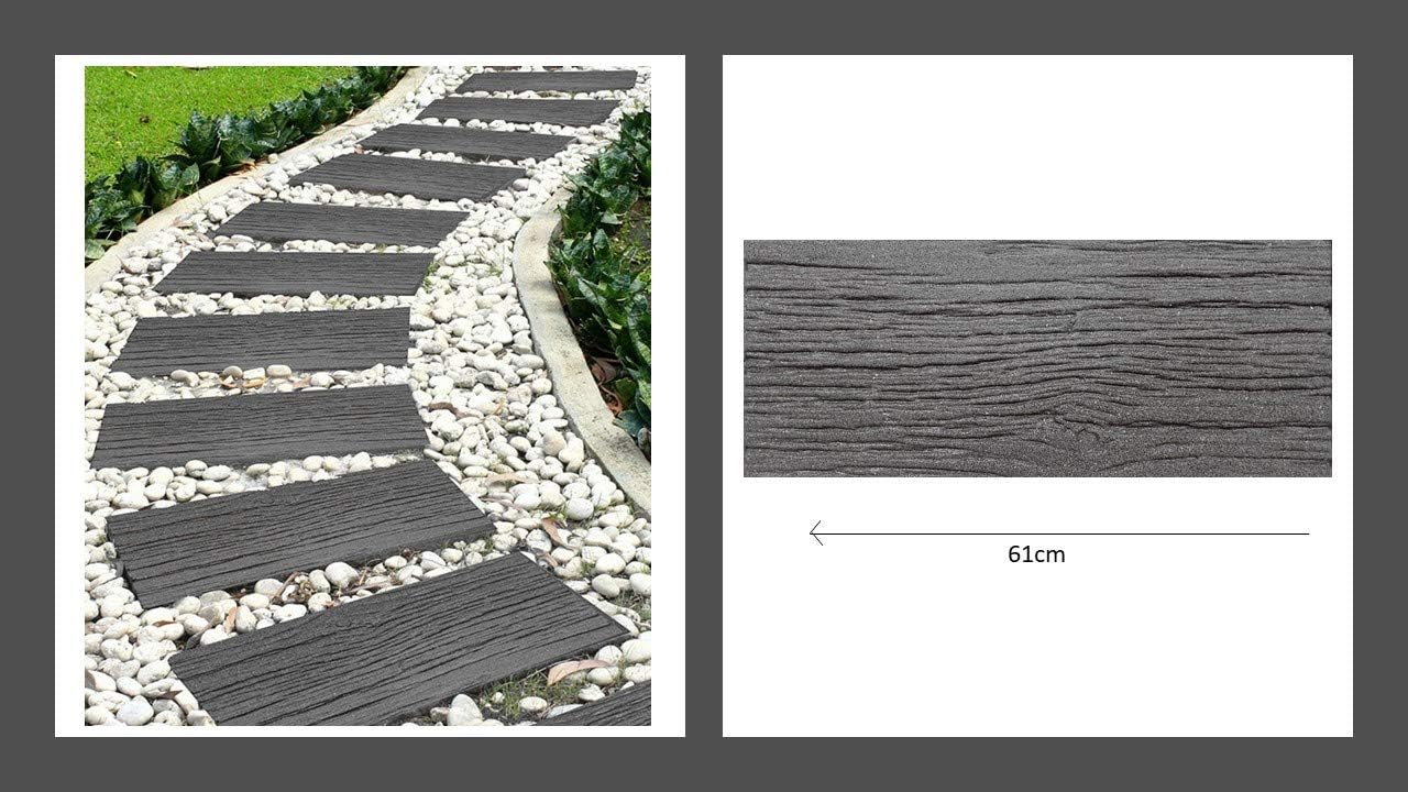 Primeur Garden Stepping Stone Railroad Tie Grey