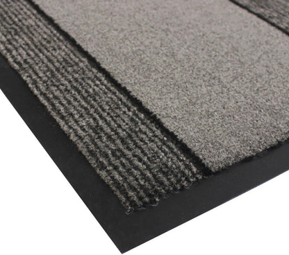 Jvl Miracle Grey With Charcoal Stripes Barrier Mat, 40 X 60 Cm