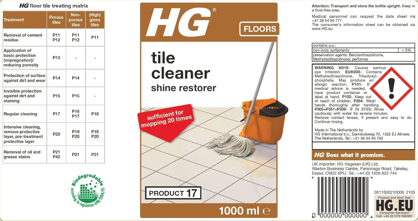 Hg Shine Restoring Tile Cleaner (Shine Cleaner) (Product 17) 1L