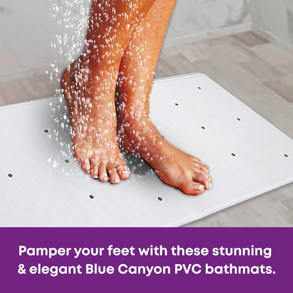 Blue Canyon Anti-Bacterial Rubber Bath Mat - White (34 X 74Cm)