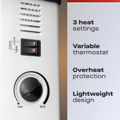 2000W Convector Heater White