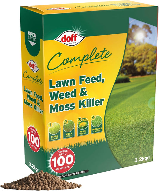 Doff Complete Lawn Feed, Weed & Mosskiller 100 Sq M 3.2Kg