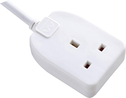 Masterplug Single Socket Long Extension Lead, 10 Metres, White