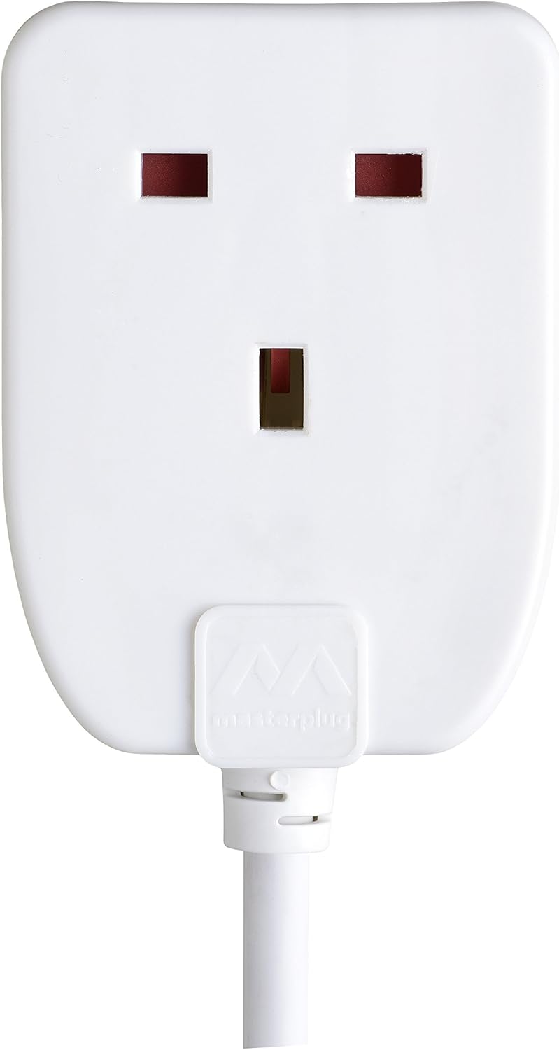 Masterplug Single Socket Long Extension Lead, 10 Metres, White