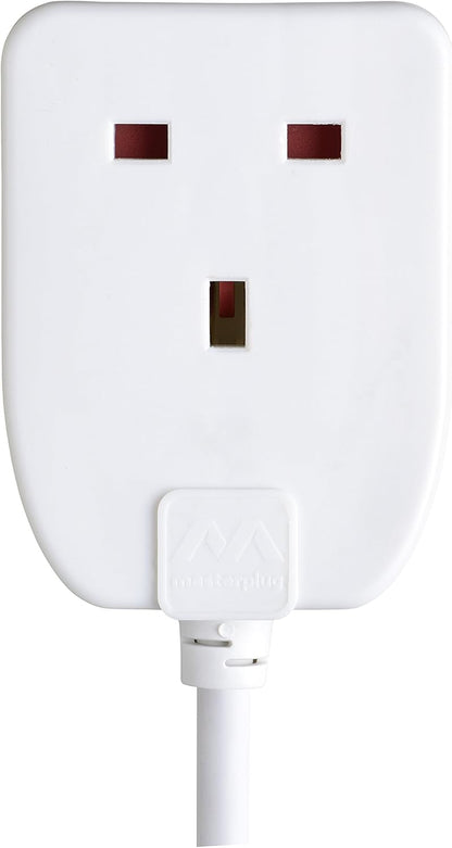 Masterplug Single Socket Long Extension Lead, 10 Metres, White
